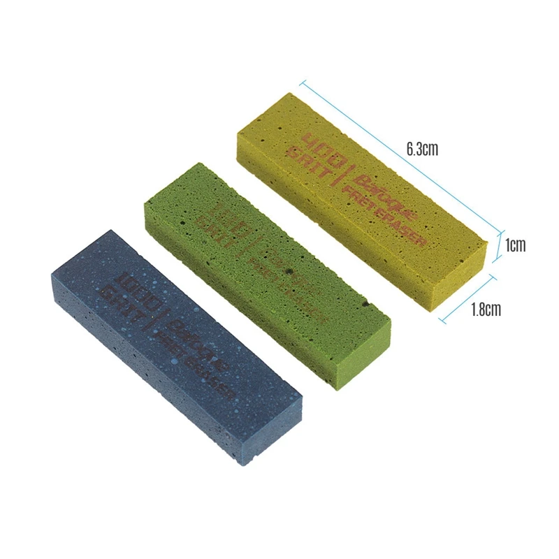3 шт. резиновые ластики для полировки гитары абразивные Fretwire 180 Grit & 400 1000 гитарный