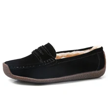 Кроссовки зимняя обувь; женские лоферы; теплая зимняя обувь на меху; гибкая обувь на плоской нескользящей резиновой подошве; уличная замшевая обувь