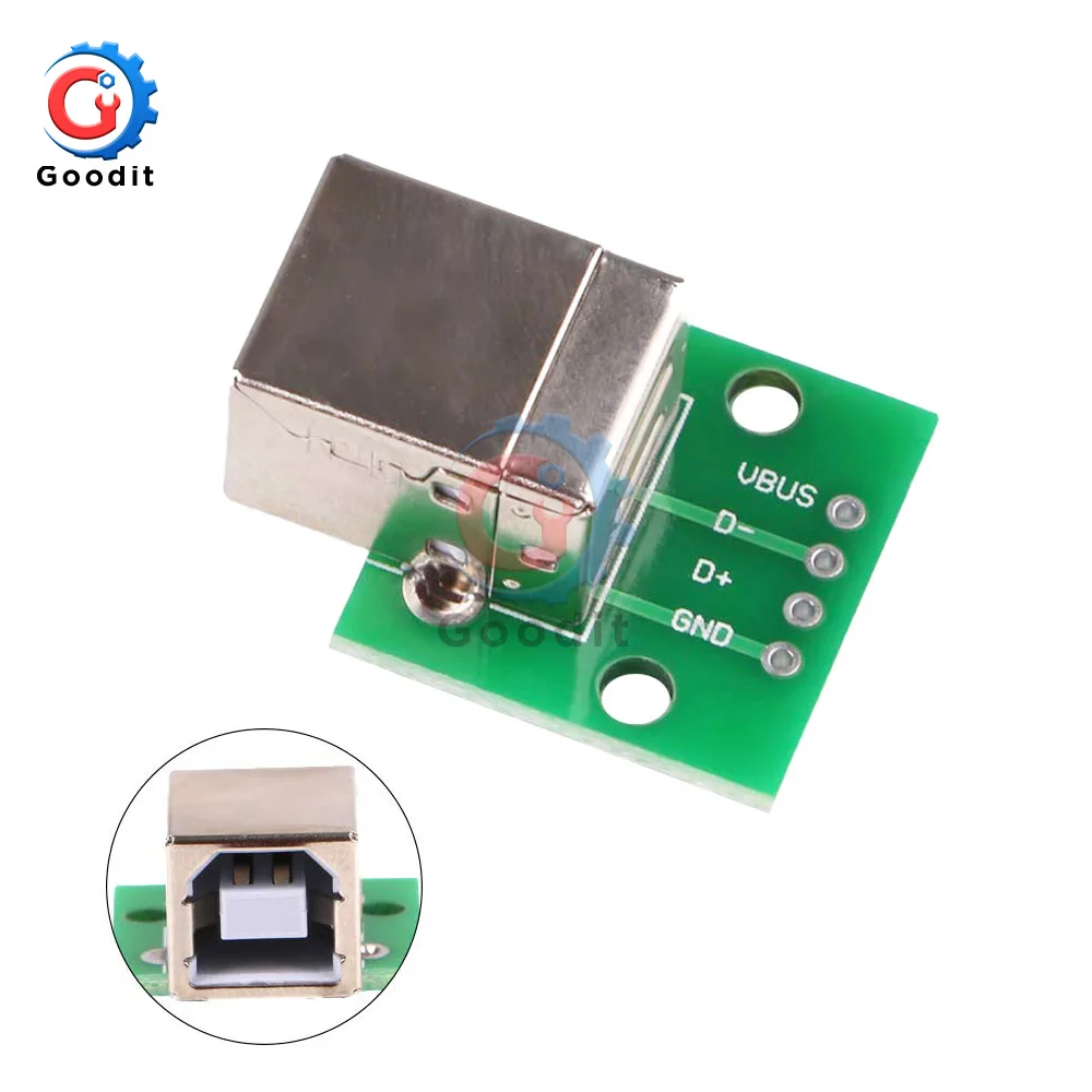 1pcs Square USB To Dip Adapter Board Female Socket Inline B Type Interface Printer Connection Data Cable | Обустройство дома