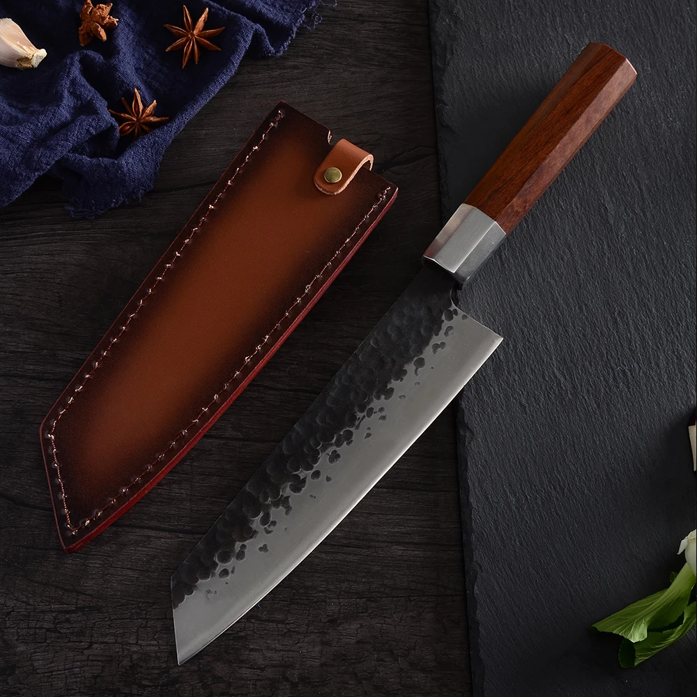 Японский нож Kiritsuke кованые кухонные ножи ручной работы кемпинг сербское дерево