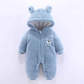 

New Born Baby Clothes Infant Baby Boys Girls Outfits Autumn Long Sleeve Cartoon Fleece Hooded Romper Jumpsuit Ropa Recien Nacido