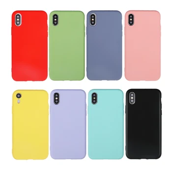 

Solid Color Phone Case For iPhone 11 Pro Max XR XS Max 7 8 6 6s Plus X Soft Silicone Couple Simple Phone Back Cover