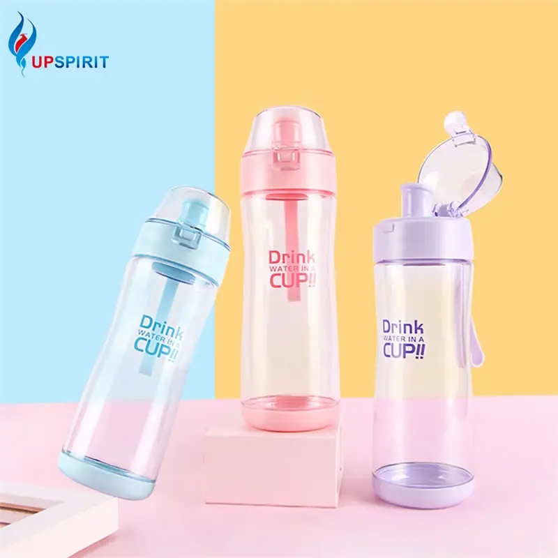 Upspirit, 450 мл, пластиковая Спортивная бутылка для воды с веревкой, портативный чайник с большой емкостью, чашка для путешествий, шейкер для протеина, посуда для напитков