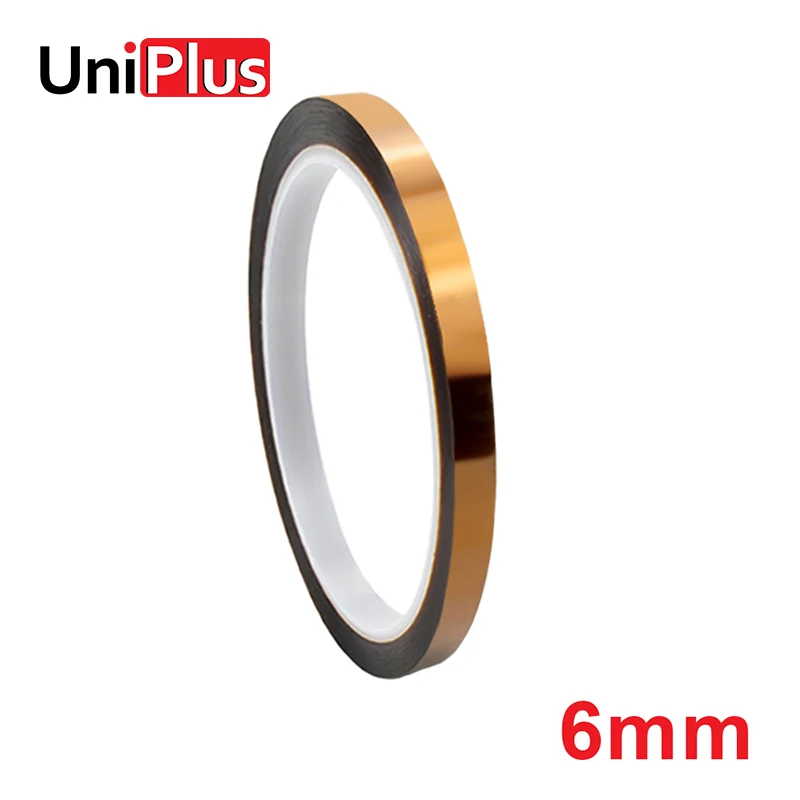 Полиимидная лента UniPlus ширина 6 мм клейкие ленты золотистая термостойкая для