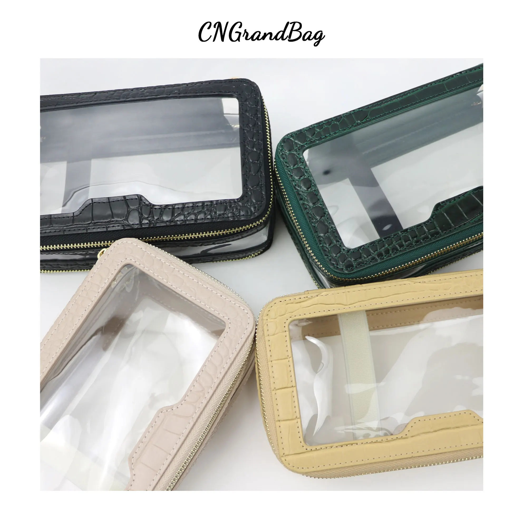 Genuine Leather Travel Cosmetic Bag Fashion Waterproof Toiletry Bag New Makeup Storage Clear Pvc Cosmetic cosmetic bag cosmetic storage bag toiletry bag makeup bag cosmetic case