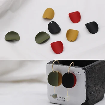 

10pieces/lot DIY Earring Material Color Paint Curl round Pendant Self-Made Fashion Earrings Accessories Semi-Curling Accessories