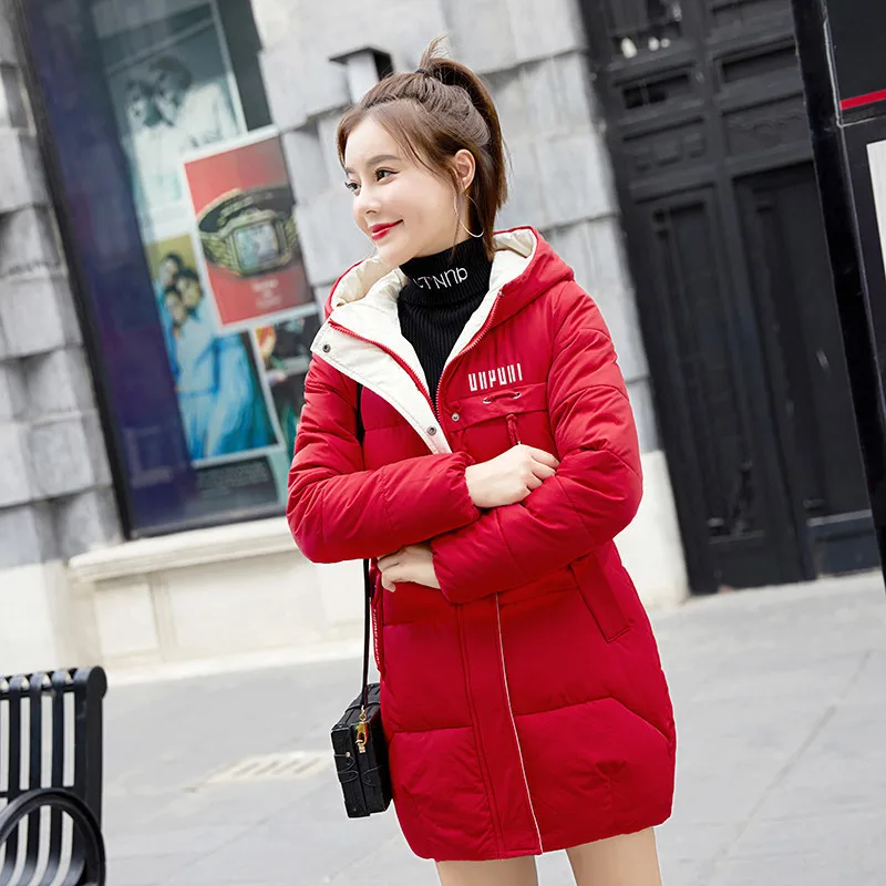 

2019 New Style WOMEN'S Dress Winter Casual Coat Cotton-padded Jacket Mid-length Cotton-padded Clothes Korean-style Versatile dow