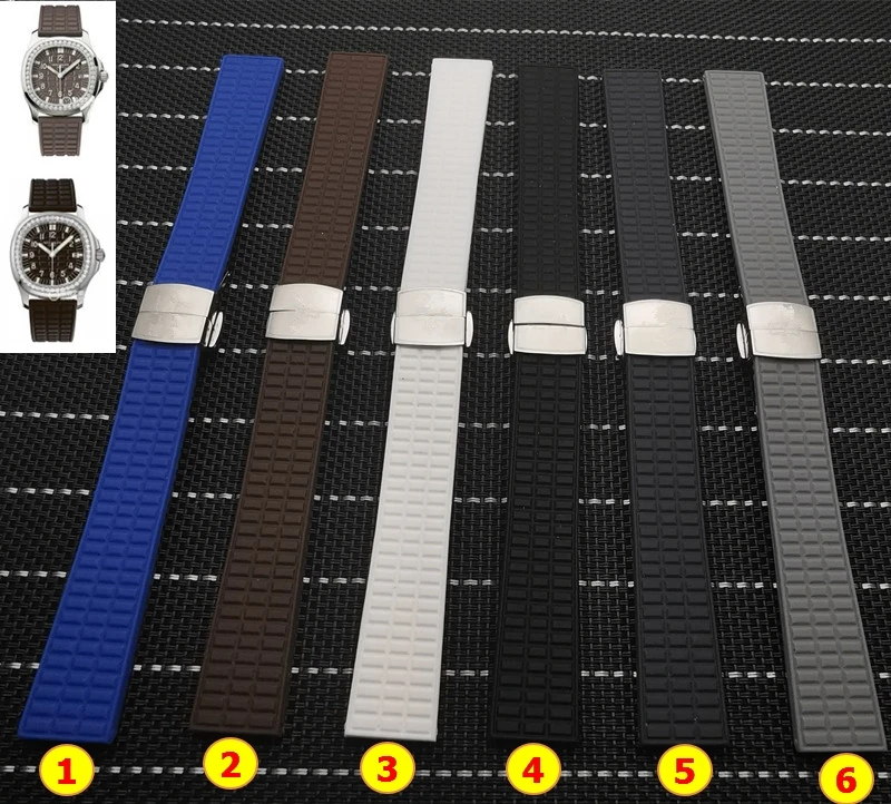 Брендовые качественные мягкие резиновые ремешки для часов 18 мм для женщин Patek philpe Aquanaut 5067A 491PTK ремешок ремень Бабочка Пряжка