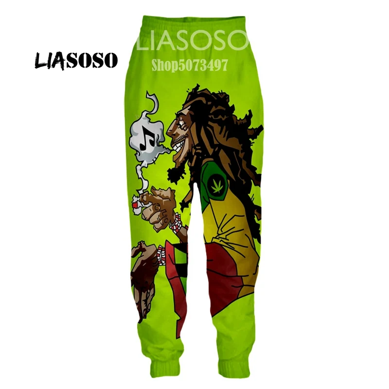 LIASOSO Autumn New fashion Men Women Fashion Pants 3D Print Singer Bob Marley Trousers Casual Fitness Loose Hip hop Men Trousers