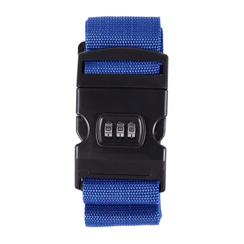 

NEW-Safety belt Belt Lock Combination Travel Luggage Suitcase band color:Blue