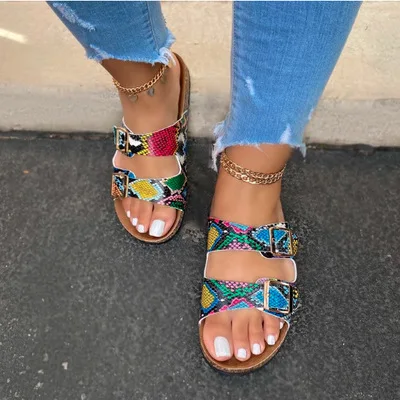 2020 Crystal Outdoor Strand Sandalen Zomer Vrouwen Slippers Bling Dames  Open Teen Comfort Slip Vrouw Schoenen Snoep Kleur Cobra|Slippers| -  AliExpress