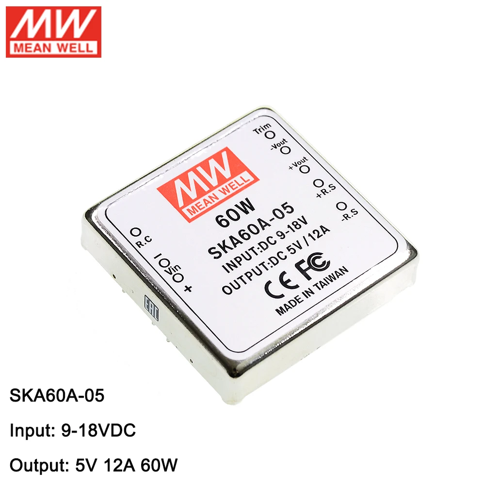 MEAN WELL SKA60A-05 DC-DC Регулируемый одиночный выходной преобразователь 9-18 В постоянного