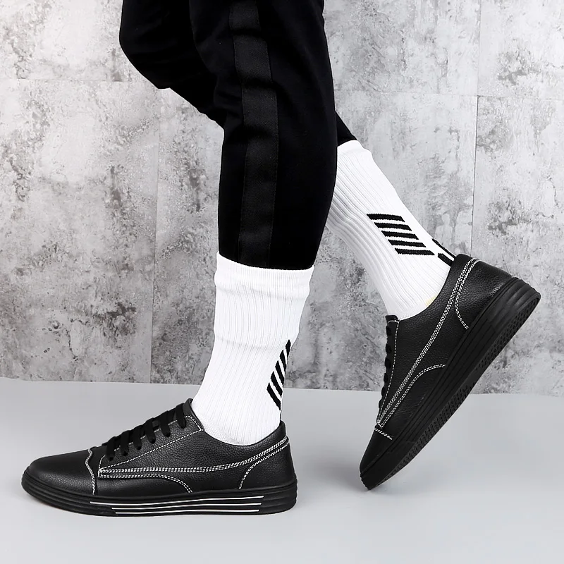 

Casual male sneakers Shoes lace up fashion breathable loafers men handmade sewing business men's genuine leather shoes a4