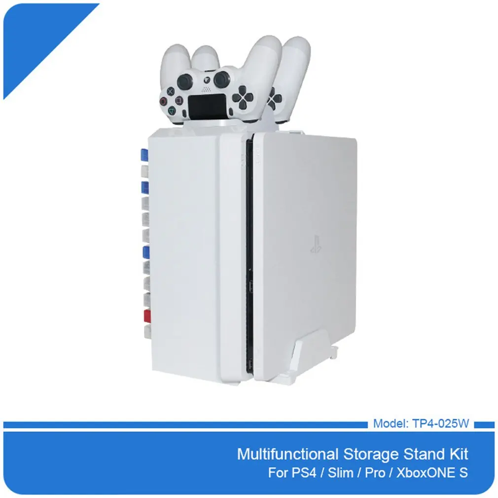 PS4/PS4 Slim/PS4 PRO/PS VR игровой диск станция для хранения консольная стойка держатель с контроллером Move зарядная док-станция Вентилятор охлаждения