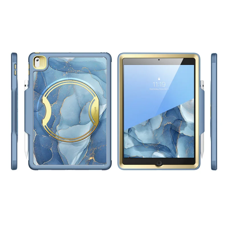 CLAYCO Nebula Case For iPad 10.2 Case (2021/2020/2019) With Built-in Screen Protector Full Body Heavy Duty Protective Case