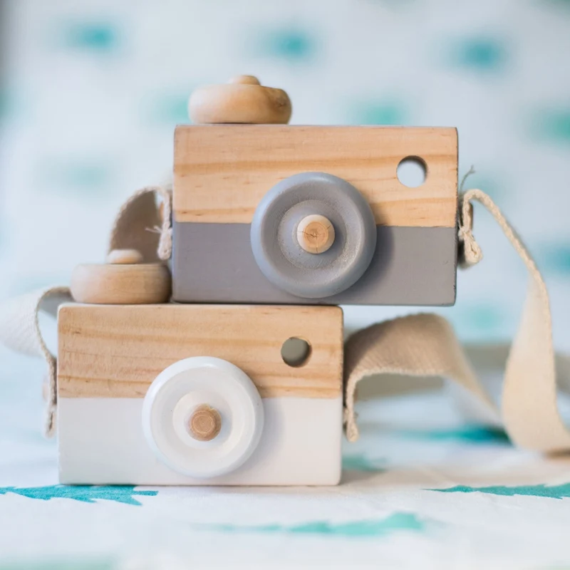 Kids Cute Wood Camera Toy Xmas Children Room Decor Safe Wooden Camera Toys Q 