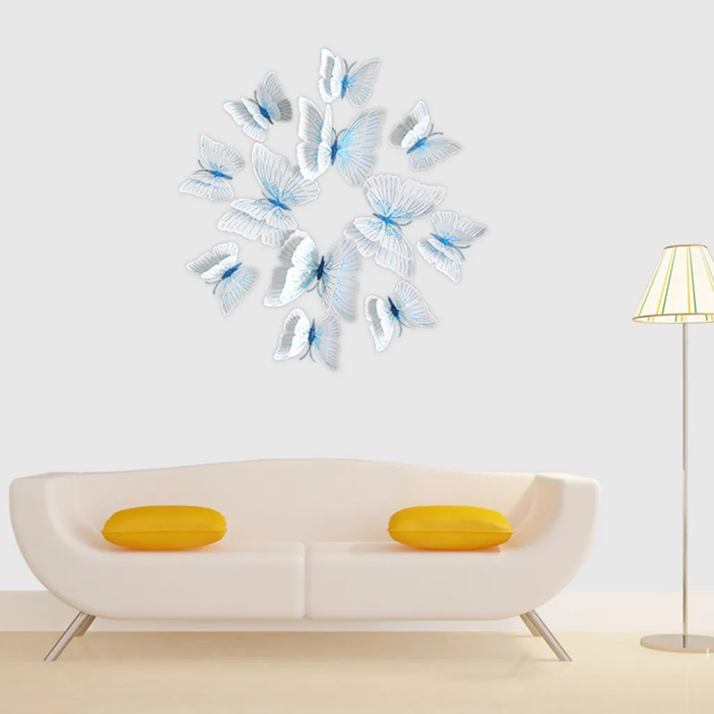 12 шт. 3D DIY Бабочка ПВХ художественная наклейка домашний декор Настенная Наклейка