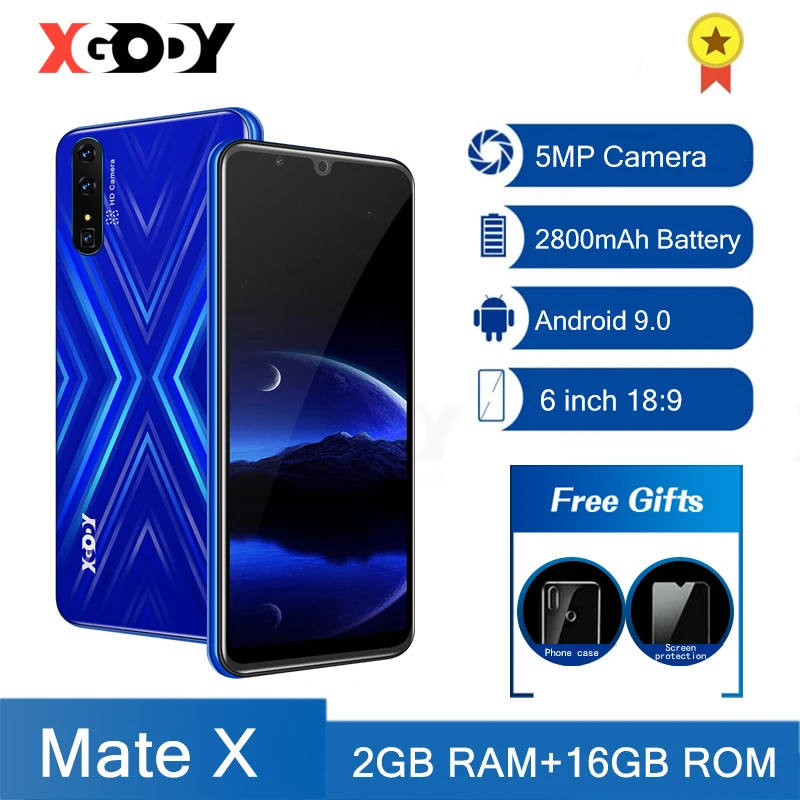 XGODY Mate X смартфон с 6 дюймовым дисплеем четырёхъядерным процессором ОЗУ 2 Гб ПЗУ 16