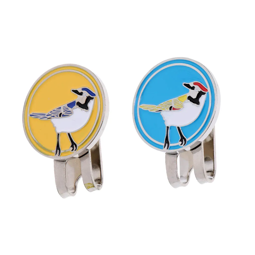 2pcs Golf Ball Marker Magnetic Hat Clip Stylish Cap Clip Gift Poker Card