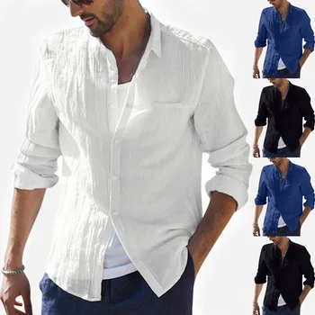 

Are you sure not to buy it Men's Baggy Cotton Linen Solid Long Sleeve Button Retro Футболки Tops Blouse Purchasing 2020