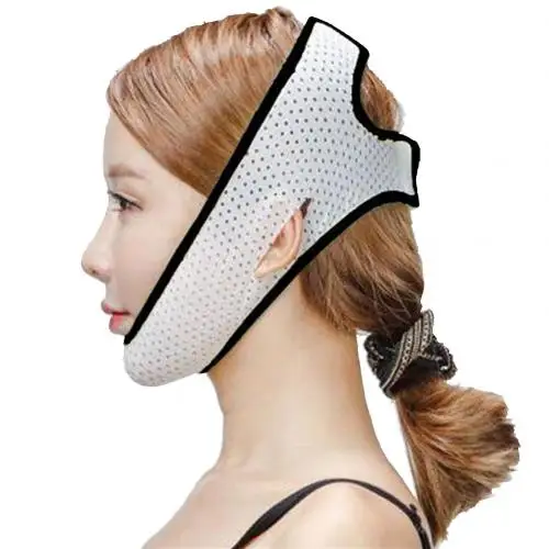 Деликатная V-Line маска для подтяжки лица бандаж уход за кожей Форма ремня и подтяжки уменьшить двойной для лица и подбородка маска для подтягивания лица - Цвет: Черный