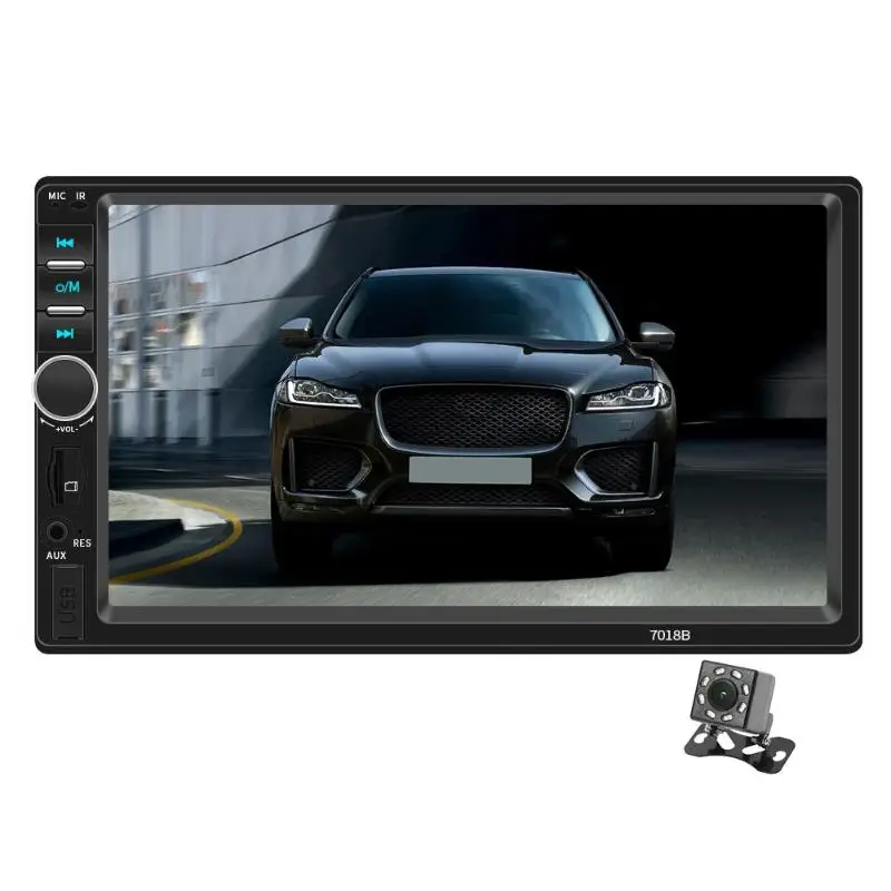 SWM 7018B 2DIN 7 дюймов экран Bluetooth автомобильный стерео Мультимедийный плеер AUX USB TF FM радио в тире головное устройство цифровой медиаприемник - Цвет: with Camera