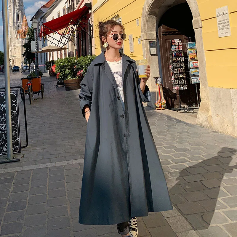 

Trench Coat Thin Women's 2019 Early Autumn New Style Online Celebrity Overcoat Popular Students Trench Coat Mid-length Short-hei