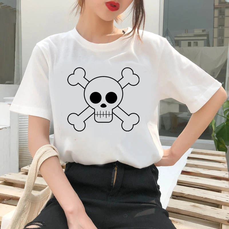 Women's Wreath T-shirt Cute cartoon skull clothes ladies short sleeve Kawaii Tees top graphic T-shirt printing T-shirt female