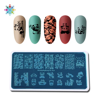 

BeautyBigBang 6*12cm Panda Pattern Rectangle Nail Stamping Plate Animal Series For Manicure Nail Plate TLS
