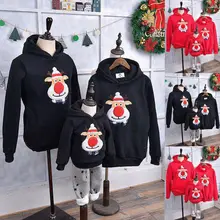 LOOZYKIT/Новинка; Одинаковая одежда для семьи; Рождественские свитера с принтом оленя; Семейный комплект для родителей и детей; хлопковый свитер с принтом