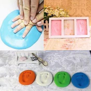 

Infant Baby Kids Unisex Handprint Footprint Clay Toddler Newborn Special DIY Air Drying Printed Clays