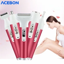 5 In 1 Women Hair Removal Lady Shaver Epilator Female Shaving Machine Electric Trimmer Razor For Eyebrow Face Underarm Bikini