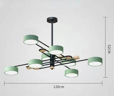 Green 8 head Современная люстра в скандинавском стиле для домашнего освещения, светодиодный E27 креативный светильник для гостиной, спальни, кабинета, столовой - Цвет абажура: Green 8 head