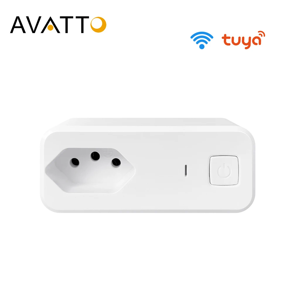 AVATTO  Tuya WiFi Smart Plug  10A Brazil Standard Smart Life APP Remote Smart Socket Voice Works for Google Home Alexa Echo