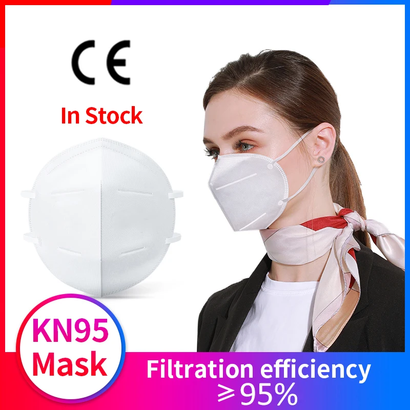 

N95 Face Mask Anti Dust Bacterial N95 Mask 4-Layer PM2.5 Dustproof Protective 95% Filtration KN95 Mouth Muffle Cover As FFP2