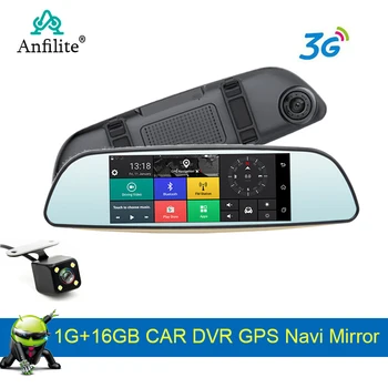 

Anfilite 6.5" 3G Car DVR Wifi Rear view Mirror Dual Lens Camera Full HD 1080P Dash Cam Android 5.0 GPS 16GB Registrar Recorder