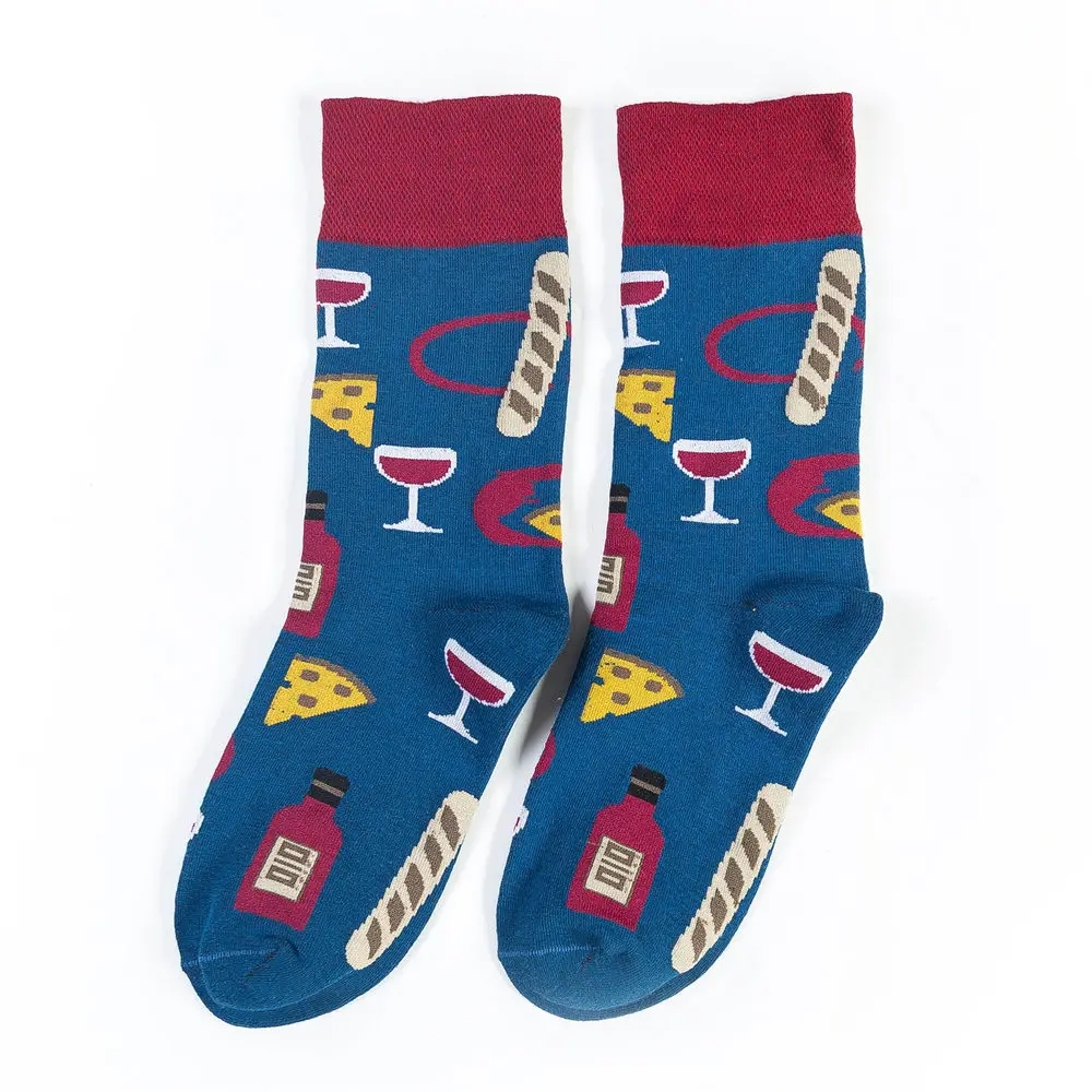 Крутые носки с животными в стиле хип-хоп забавные уличные счастливые носки женские Харадзюку Divertidos скейтборд Chaussette - Цвет: Red Wine
