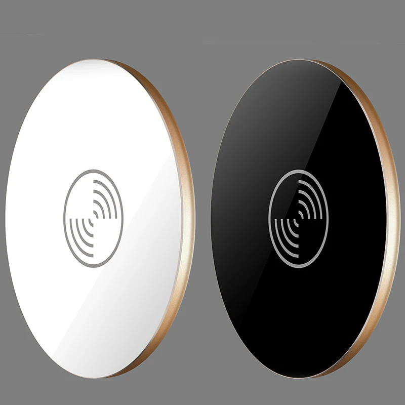 

Wireless Basic Charger 10W Round Metal Mobile Phone Wireless Charger USB IQ Charging Transmitter AS99