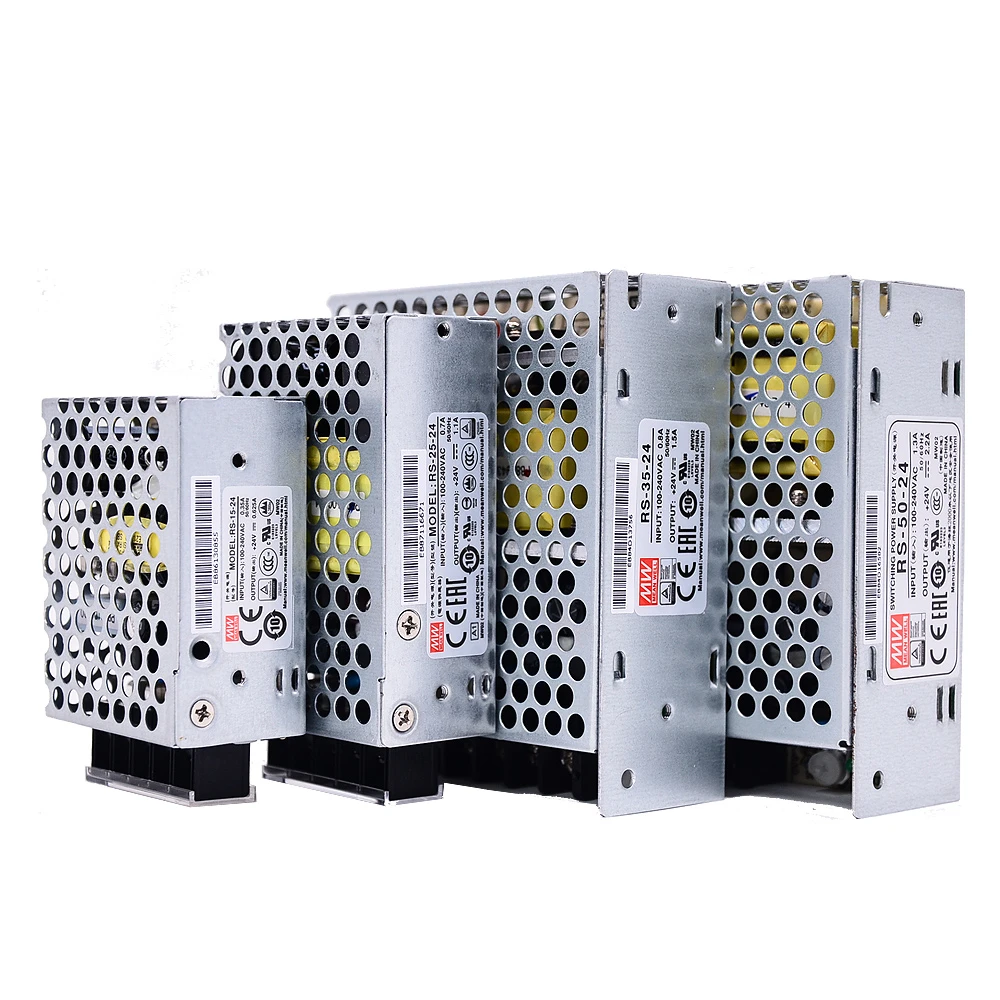 Бренд MEAN WELL представляет RS 15 лист длины 25 35 50 3 V 5V 12V 15V 24V 36V 48 meanwell до 5 лет 12