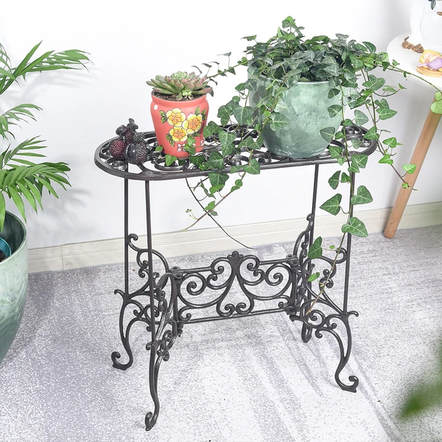 Antique Victorian Style Tiered Cast Iron Garden Plant Stand