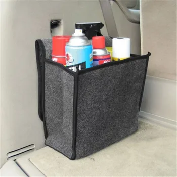 

1pc High Capacity Soft Woolen Felt Car Trunk Organizer Car Storage Box Bag Fireproof Stowing Tidying Package Blanket Tool