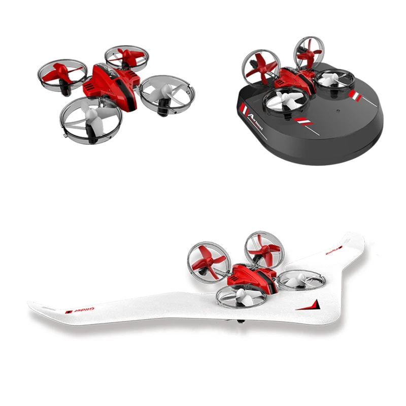 

FBIL-3 in 1 RC Aircraft DIY Sky Mode Remote Control Land Drone 4 Axes Hovercraft Fixed Wing Glid Stunt Glider