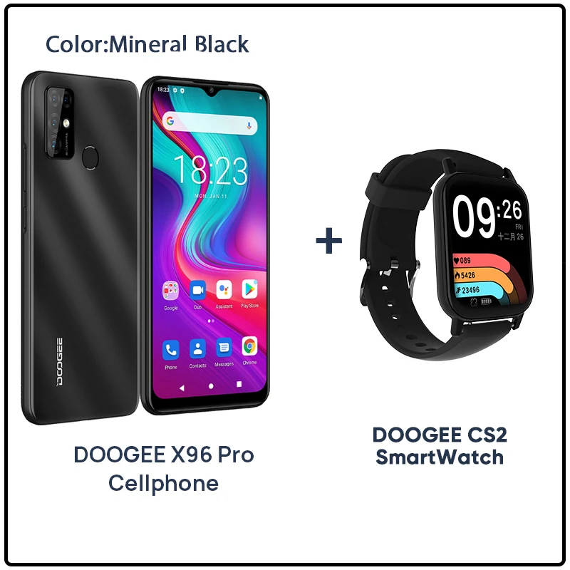 DOOGEE X96 Pro Cellphones 4GB RAM 64GB ROM Octa Core 13MP Quad Camera Smartphones Celular Mobile Phone Android 11 5400mAh cell phone ratings android Android Phones