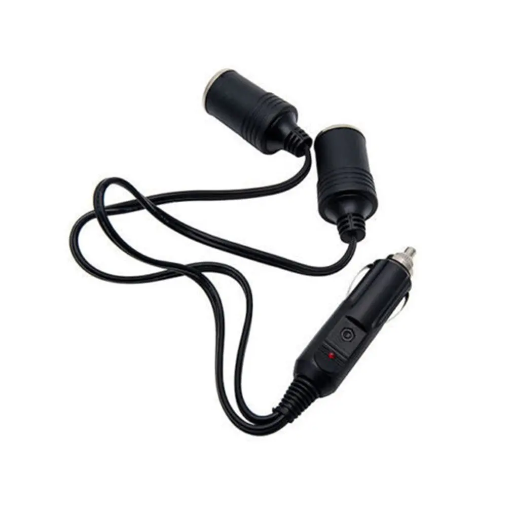 

Car And Motorcycle Cigarette Lighter One Tray Two Spt-1-18Awg Black Double Parallel Line-Black Line Length 35Cm