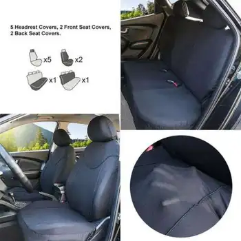 

9pcs Car Seat Covers Set PU leather mesh breathable sport universal Black