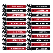 Автомобильный нейлоновый ленточный брелок для ключей брелок для Alfa Romeo Subaru Renault, Opel Honda Toyota ABARTH Nissan LADA Ford Mitsubishi