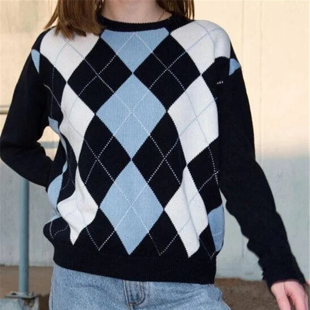 Kleding Gender-neutrale kleding volwassenen Sweaters Jaren '90 Vintage trui in argyle patroon in veelkleurig 