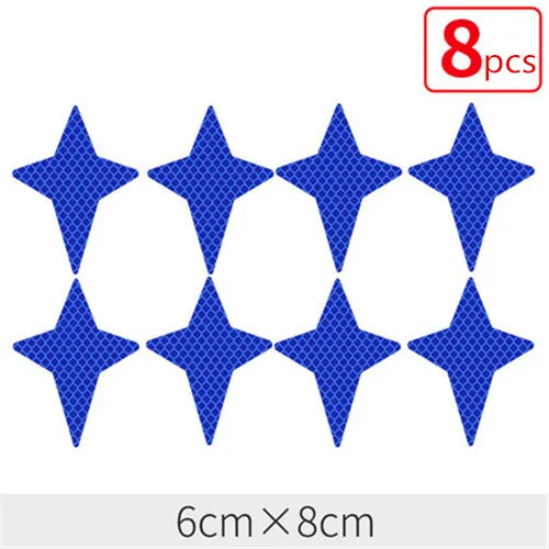DiamondBlue 8 шт./компл. четырехконечная наклейки-звезды отражательные наклейки для автомобилей Аксессуары творческий дом безопасности Предупреждение светоотражающих лент Сделано с 3M - Цвет: DiamondBlue