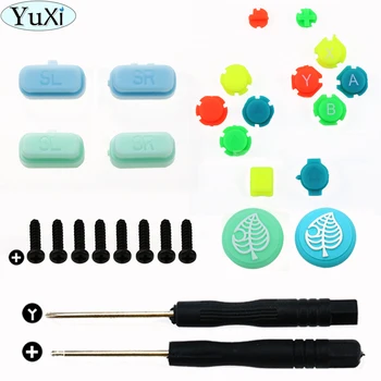 

YuXi Replacement colorfull buttons For Nintend switch NS NX Animal Crossing Thumb Grip Cap / SR SL Key Button / screws Tool
