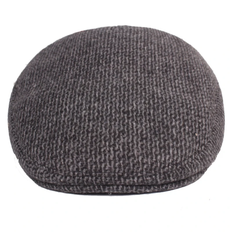 HT3511 Berets Men Autumn Winter Hat Caps for Men Warm Male Earflap Cap Retro Flat Cap Elder Man Dad Hat with Ear Flap Beret Cap